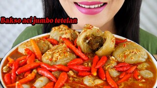 ASMR BAKSO ACI JUMBO TETELAN PALING PEDAS | ASMR MUKBANG INDONESIA