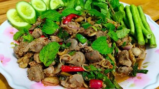 ลาบเครื่องในไก่ เมนูบ้านๆง่ายๆ กับข้าวได้กับแกล้มเด็ด สไตล์ | ครัวบ้านๆ Channel