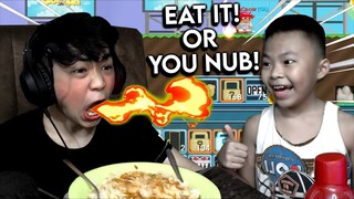 My Brother Challenge Me To Eat The Spiciest Noodles While Playing Growtopia!!