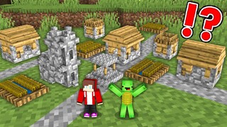How JJ and Mikey got to the TINY VILLAGE in Minecraft - Maizen