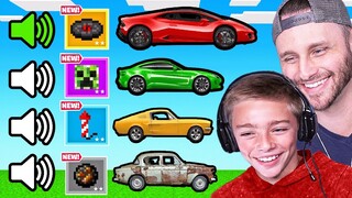 GUESS The SOUND w/ MY SON For his FIRST CAR (Minecraft)