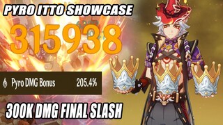 This is What 200% Pyro Bonus Itto Look Like - 300k DMG Final Slash | New Way To Build