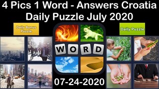 4 Pics 1 Word - Croatia - 24 July 2020 - Daily Puzzle + Daily Bonus Puzzle - Answer - Walkthrough
