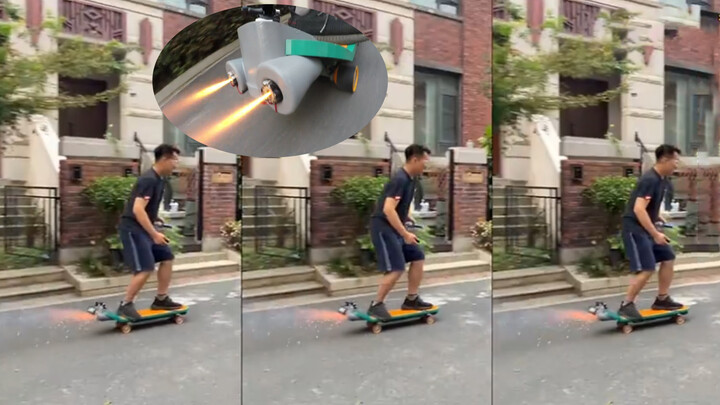 Handmade|Install jet engine on skateboard