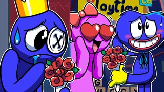 Huggy Wuggy & Pink Fall in Love!? - Rainbow Friends & Poppy Playtime Animation