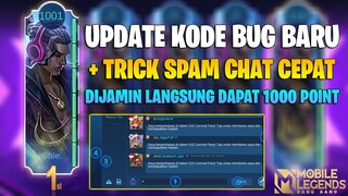 UPDATE KODE BUG POINT 515 BARU + CARA SPAM CHAT DENGAN CEPAT! LANGSUNG DAPAT 1000 POINT DALAM SEHARI