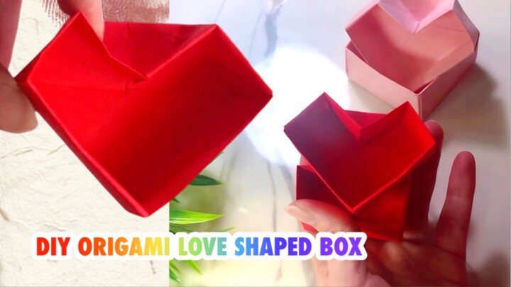 DIY Origami Love Shaped Box Idea 😍🔆 No glue no Scisors 😱🥰#dıy #craft #creative #crafting #f