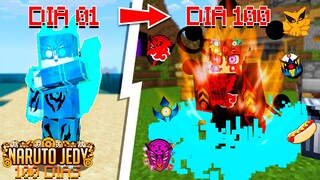 SOBREVIVI 100 DIAS na NARUTO JEDY ADDON no MINECRAFT ! parte 15