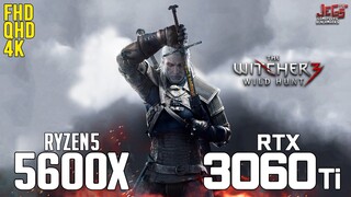 The Witcher 3 on Ryzen 5 5600x + RTX 3060Ti 1080p, 1440p, 2160p benchmarks!