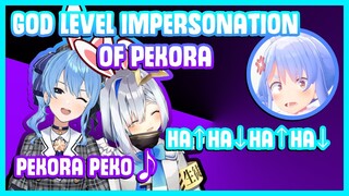 Suisei and Kanata GOD level impersonation of Pekora 【Minecraft】