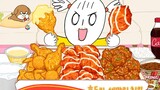 【foomuk动画】三种口味的炸鸡加上永不过时的小浣熊炸酱面，吃完之后入睡就能做个美梦啦！