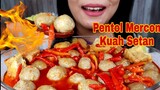 ASMR PENTOL MERCON KUAH SETAN BERTABUR RAWIT | ASMR MUKBANG INDONESIA | EATING SOUNDS