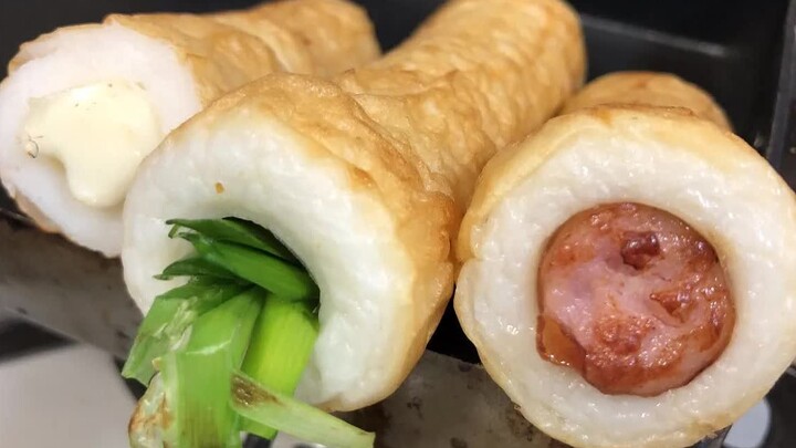 صندوق غداء موظف ياباني - حشوة تسوكيان من كل شيء (تسكيان هو نوع من كعك السمك على شكل أنبوب)