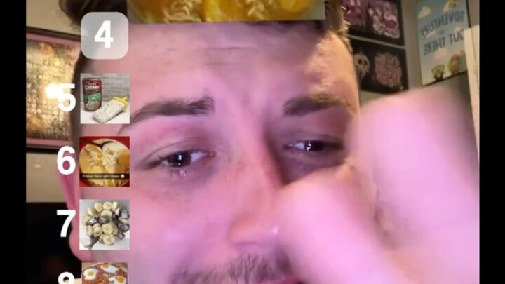 The guy tearfully ranked various disgusting foods 🤮