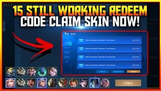 15 STILL WORKING REDEEM CODE | CLAIM SKIN NOW! - MOBILE LEGENDS BANG BANG