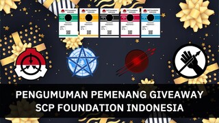 Pemenang Giveaway Ulang Tahun SCP Foundation Indonesia!