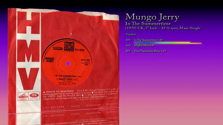 Mungo Jerry (1970) In The Summertime [7' Inch - 33 ⅓ RPM - Maxi-Single]