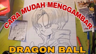 cara mudah menggambar anime dragon ball trunks