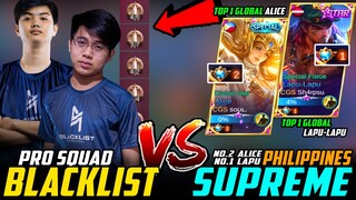 MMR BOOSTER Just Destroyed PRO TEAM in Rank? (TOP 1 GLOBAL ALICE & LAPU vs. BLACKLIST MPL TEAM)