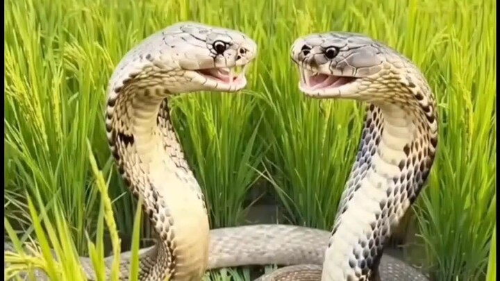 Unbelievable King Cobras in the Rice Field! 🐍🌾 | AI Animated Video