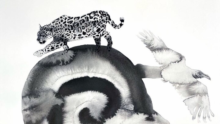 Tinta Barat yang menyimpan keajaiban tersembunyi, satu goresan lembut merambatkan keindahan wabi-sab