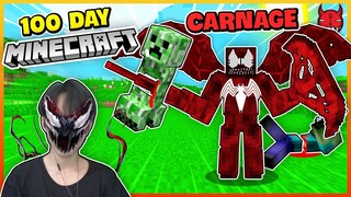 Minecraft Nhưng Sinh Tồn 100 ngày làm chúa tể Symbiote Carnage