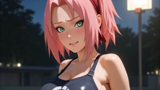MOMEN SAKURA HARUNO BERKERINGAT BASAH