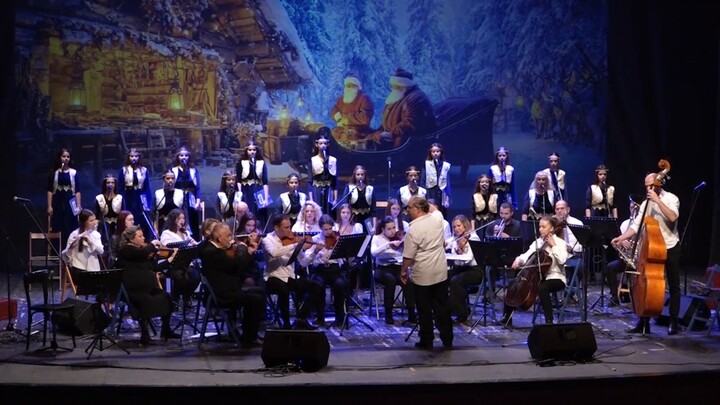 New Year's concert of choir and symphony orchestra Kir Stefan Srbin, Smederevo, Serbia.  (parts)