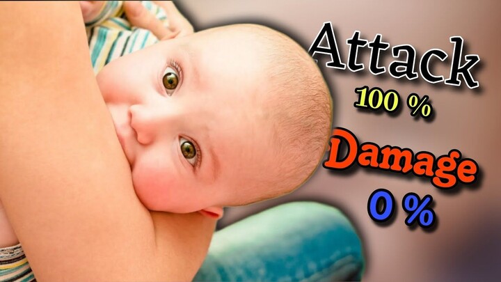 喜欢啃妈妈的小宝宝🤩❤️  Attack 100 , Damage 0 😂