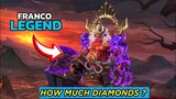 HOW MUCH DIAMONDS FOR FRANCO LEGEND SKIN ? || FRANCO KING OF HELL - MAGIC WHEEL DRAW MOBILE LEGENDS