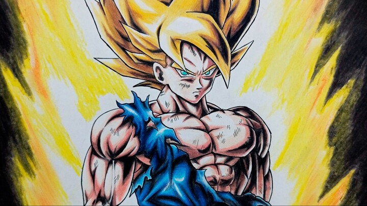 Drawing Super Saiyan Goku (Dragon Ball Legends Style!) 🔥  // Dibujando a Goku Super Saiyajin