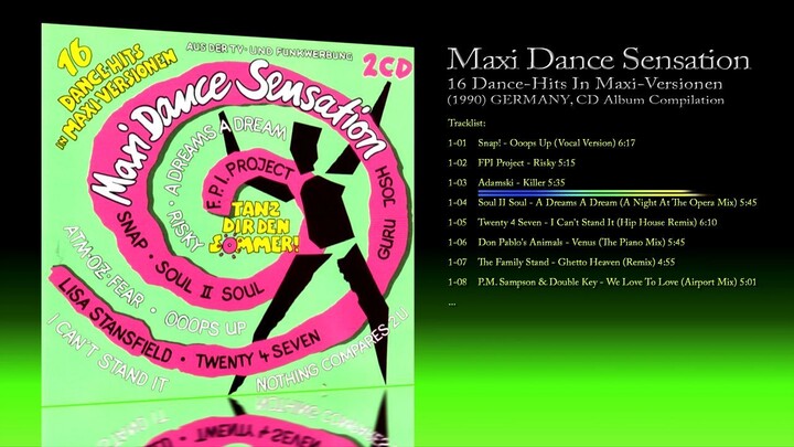Maxi Dance Sensation 1 (1990) 16 Dance-Hits In Maxi-Versionen [CD Album - Compilation]