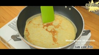 Bánh crepe ngàn lớp kem trứng 3 #amthuc