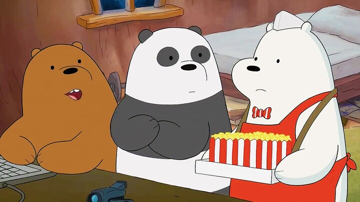 [We Bare Bears] Runny nose, sticking out tongue, eating ice cream, this polar bear is very different