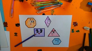 Cute Shapes Drawing and coloring learning video for Kids and Parents!! Easy