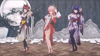 【4K / Genshin Impact MMD】 Yae Miko Raiden Sara / Make you happy