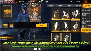 Free Fire| Cách lấy hành động cắm cờ - hành động cực chất từ 9 kc - Hộp Gen FF vàng có gì bên trong?