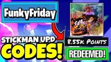*FREE POINTS* FUNKY FRIDAY CODES - ALL NEW *STICKMAN* UPDATE OP CODES! ROBLOX Funky Friday