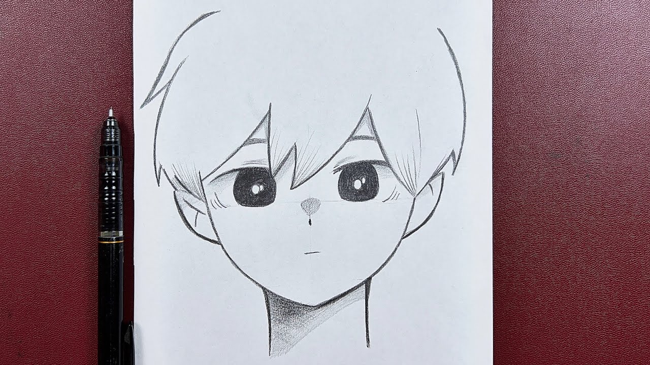Easy sketch drawing | how to draw cute anime boy with easy steps - Bilibili