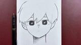 Easy sketch drawing | how to draw cute anime boy with easy steps