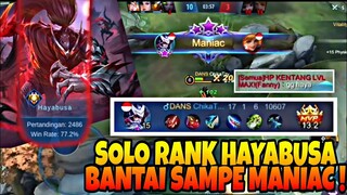 Stenly HAYABUSA SOLO RANK BANTAI SAMPE MANIAC  Mobile Legends