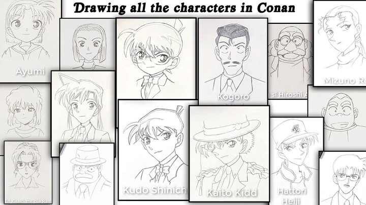 Drawing all the characters from the detective Conan series | Draw so easy Anime