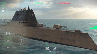 Modern Warships: USS ZUMWALT  gameplay.  online match.