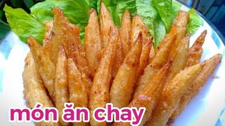 Cách làm BẮP NON CHIÊN GIÒN SỐT NƯỚC MẮM món chay ngon dễ làm - tú lê miền tây