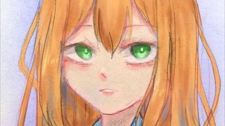 [Drawing Process 🎨🖌] Girl Character with Green Eyes 💚