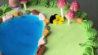 The blogger likes to make creative cakes. She is very inspired and we are also very satisfied with i