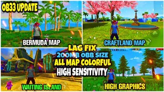 Fix Lag Free Fire OB33 Obb File 200MB Colorful Graphics All Map High Sensitivity