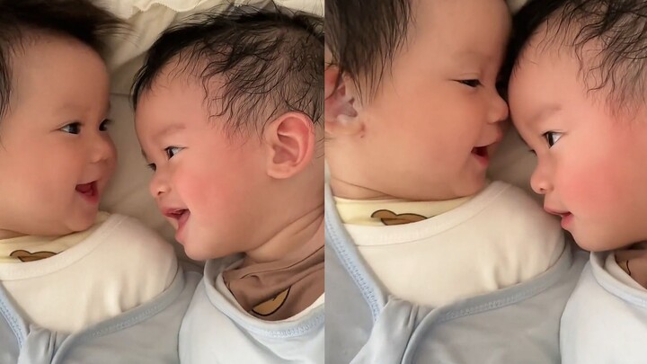 The fraternal twin siblings were born just one minute apart, exchanged a smile as if they’d known ea