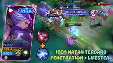 Item Natan terbaru Penetration + Lifeteal | gameplay top 1 global Natan 🥇🥇