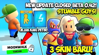 NEW STUMBLE GUYS UPDATE CLOSED BETA 0.42! ADA 3 SKIN, PASS BARU, FOOTSTEP PETIR DLL! - Stumble Guys